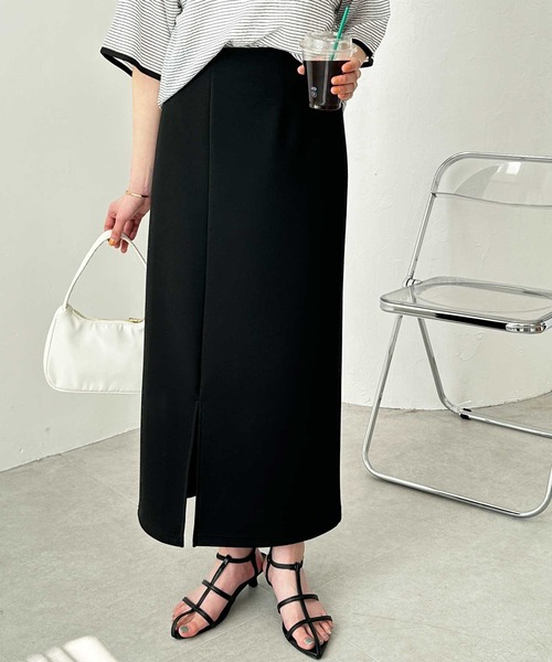 新品 ドゥーズィエムクラス ストレッチ タイト ロングスカート ドゥーズィエム クラス stretch twill タイトスカート 38 黒