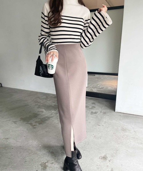 セール】【新色追加】すっきり見え！ストレッチタイトロングスカート