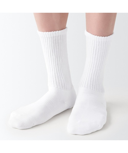 無印良品（ムジルシリョウヒン）の「足なり直角　パイル編み　厚手靴下（無地／紳士）（ソックス/靴下・メンズ・シルバーグレー/ブルー系1/ホワイト/ライトグレー系/ネイビー/ブラック/ダークブラウン系・27-29cm/25-27CM）」の8枚目の写真
