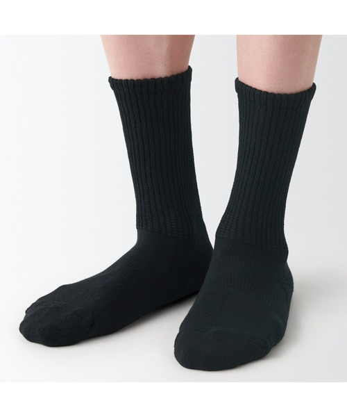 無印良品（ムジルシリョウヒン）の「足なり直角　パイル編み　厚手靴下（無地／紳士）（ソックス/靴下・メンズ・シルバーグレー/ブルー系1/ホワイト/ライトグレー系/ネイビー/ブラック/ダークブラウン系・27-29cm/25-27CM）」の9枚目の写真