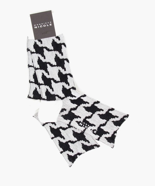 MONSIEUR NICOLE（ムッシュニコル）の「ハウンドトゥース ソックス（ソックス/靴下・メンズ・ブラック/ネイビー/ホワイト/チャコールグレー・FREE）」の2枚目の写真