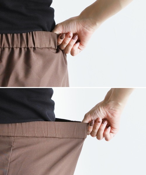 reca（レカ）の「【オン・オフ問わず着れる！】カーブタックパンツ（スラックス・レディース・ブラック/グレー/ダークブラウン/サンドベージュ/ブルー/イエロー/カーキ/グレイッシュベージュ/テラコッタ・M/MT/L）」の17枚目の写真