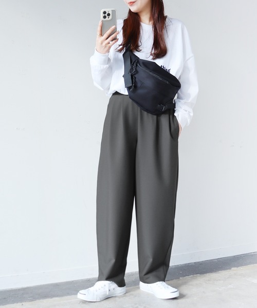 セール】【オン・オフ問わず着れる！】ワイドカーブパンツ