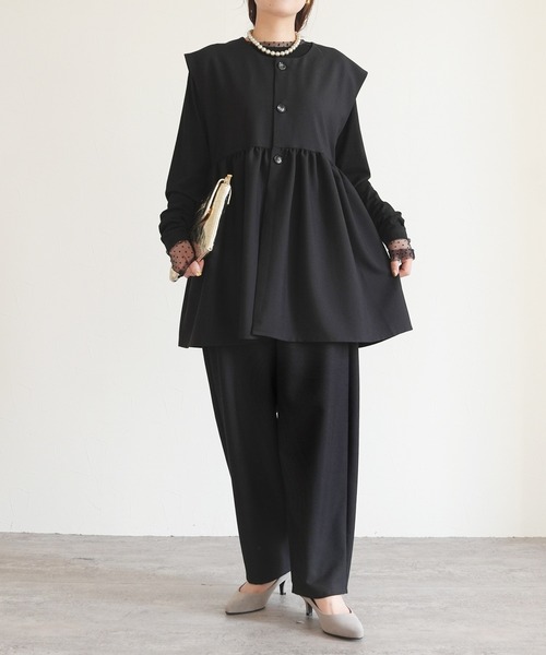 セール】【オン・オフ問わず着れる！】ワイドカーブパンツ（スラックス