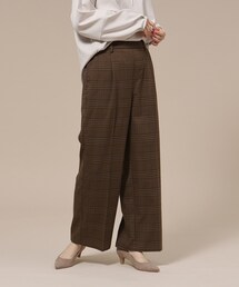 ◆すっきり見え チェック柄 ワイドパンツ