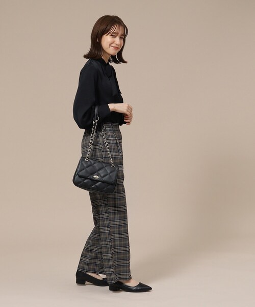 SHOO・LA・RUE(シューラルー)の「◆すっきり見え チェック柄 ワイドパンツ(その他パンツ・レディース・ブラウン系2/ベージュ系1/ブルー系その他3・02/03/04)」の18枚目の写真