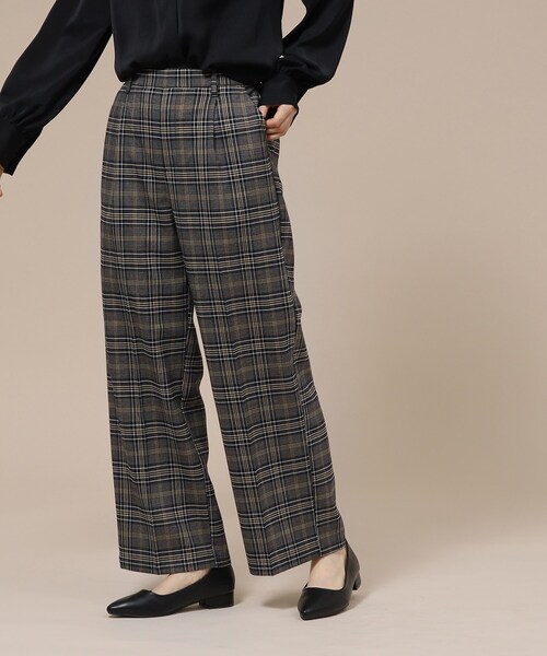 SHOO・LA・RUE(シューラルー)の「◆すっきり見え チェック柄 ワイドパンツ(その他パンツ・レディース・ブラウン系2/ベージュ系1/ブルー系その他3・02/03/04)」の20枚目の写真