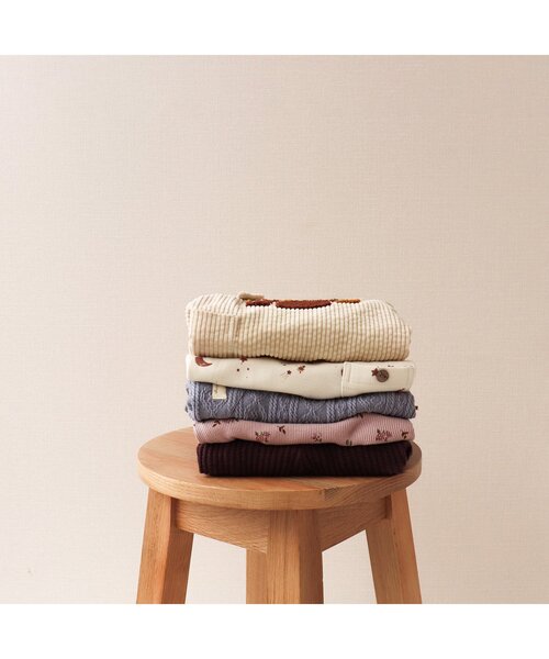 apres les cours（アプレレクール）の「サスペンダー付きワッフルパンツ（その他ベビーウェア・キッズ・ブルー/ブラウン/アイボリー・70/80）」の8枚目の写真