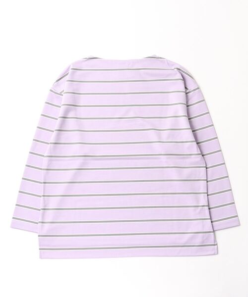 TIGORA(ティゴラ)の「ティゴラ TIGORA ボーダーロングTシャツ(Tシャツ/カットソー・レディース・ホワイト/スモークピンク・XL/S/M/L)」の3枚目の写真