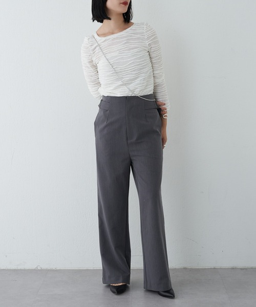 SHENERY（シーナリー）の「サイドベルトパンツ（その他パンツ・レディース・ブラック/グレー・36/38）」の12枚目の写真