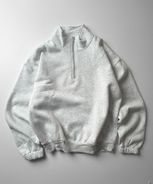 Confirm | 裾リブ ボリュームシルエット ビッグシルエット 裏起毛ハーフジッププルオーバースウェット カットソー ユニセックス 【Confirm】(スウェット)