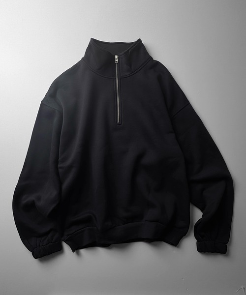 Confirm（コンファーム）の「裾リブ ボリュームシルエット ビッグシルエット 裏起毛ハーフジッププルオーバースウェット カットソー ユニセックス 【Confirm】（スウェット・メンズ・杢グレー/チャコールグレー/ミント・M/L）」の2枚目の写真