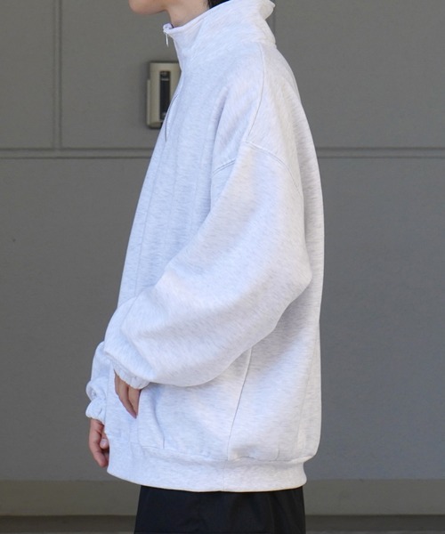 Confirm（コンファーム）の「裾リブ ボリュームシルエット ビッグシルエット 裏起毛ハーフジッププルオーバースウェット カットソー ユニセックス 【Confirm】（スウェット・メンズ・杢グレー/チャコールグレー/ミント・M/L）」の16枚目の写真