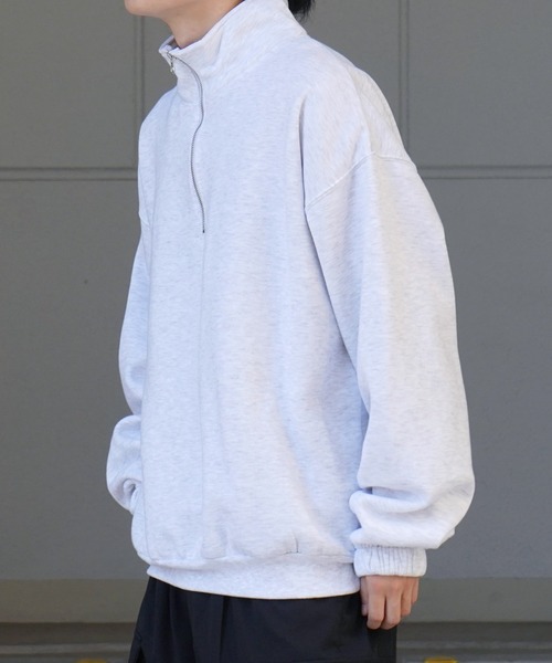 Confirm（コンファーム）の「裾リブ ボリュームシルエット ビッグシルエット 裏起毛ハーフジッププルオーバースウェット カットソー ユニセックス 【Confirm】（スウェット・メンズ・杢グレー/チャコールグレー/ミント・M/L）」の14枚目の写真