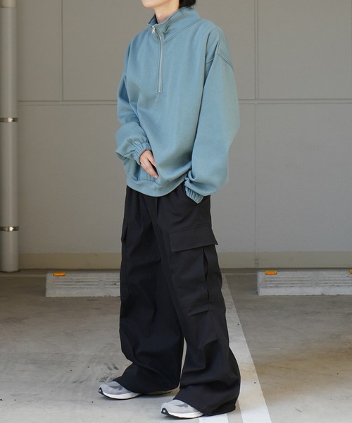 Confirm（コンファーム）の「裾リブ ボリュームシルエット ビッグシルエット 裏起毛ハーフジッププルオーバースウェット カットソー ユニセックス 【Confirm】（スウェット・メンズ・杢グレー/チャコールグレー/ミント・M/L）」の17枚目の写真