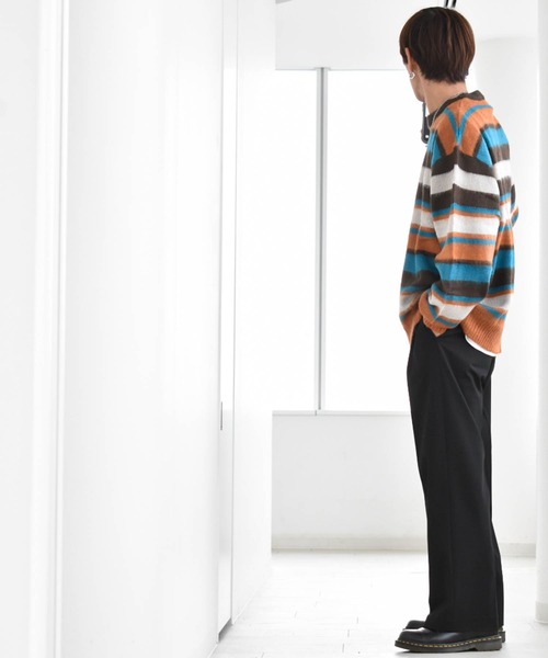 【セール】シャギー加工マルチボーダークルーネックニット（ニット/セーター）｜Ritzy（リッツィー）