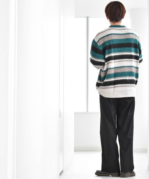 【セール】シャギー加工マルチボーダークルーネックニット（ニット/セーター）｜Ritzy（リッツィー）