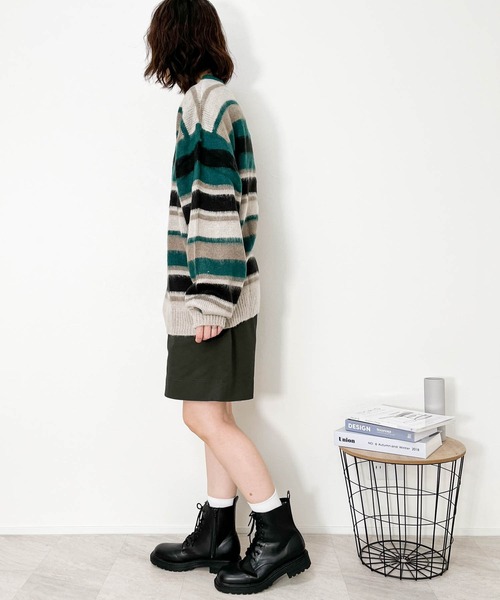 【セール】シャギー加工マルチボーダークルーネックニット（ニット/セーター）｜Ritzy（リッツィー）