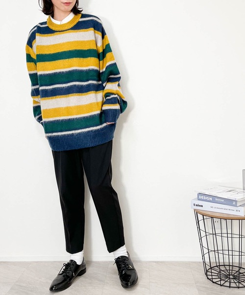 【セール】シャギー加工マルチボーダークルーネックニット（ニット/セーター）｜Ritzy（リッツィー）