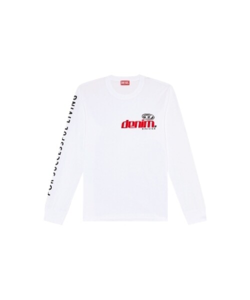 DIESEL（ディーゼル）の「メンズ Tシャツ ロゴ パフプリント 長そで（Tシャツ/カットソー・メンズ・ブラック系その他/ホワイト・XXX-LARGE/X-LARGE/LARGE/SMALL/MEDIUM/X-SMALL/XX-LARGE）」の8枚目の写真