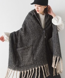 OMNES | 起毛フード付き大判フリンジストール(ストール/ショール)