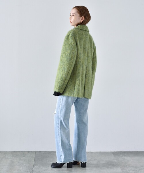 CODE A（コードエー）の「◆CODE A | waist shape shaggy coat（チェスターコート・レディース・ライトグレー/グリーン・36/38）」の16枚目の写真
