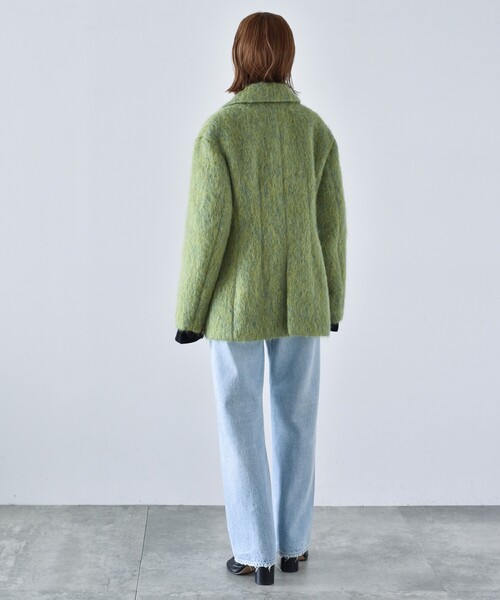 CODE A（コードエー）の「◆CODE A | waist shape shaggy coat（チェスターコート・レディース・ライトグレー/グリーン・36/38）」の17枚目の写真