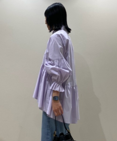 Mila Owen シャツ衿ボリュームブラウス　Mサイズ　１号 Mila Owen（ミラオーウェン）の「シャツ衿ボリュームブラウス