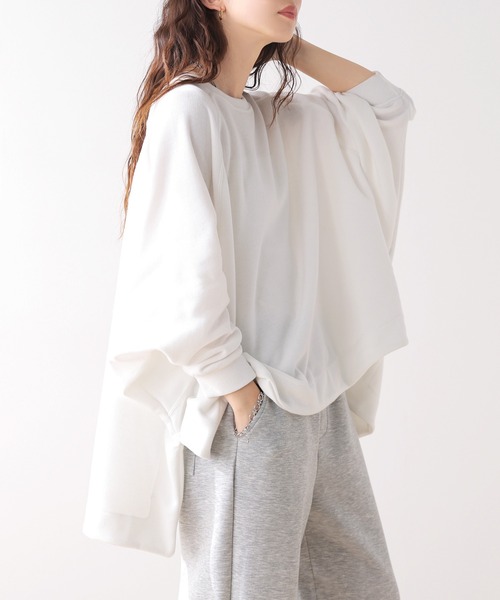 SUGAR BISKET（シュガービスケット）の「ドルマンスリーブカットソー（Tシャツ/カットソー・レディース・チャコール/ベージュ/ブラック/ブラウン・フリー）」の6枚目の写真