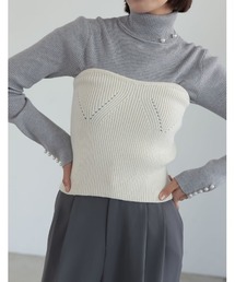 Re:EDIT | [2023-24 WINTER COLLECTION]起毛リブベアニットビスチェ(チューブトップ)