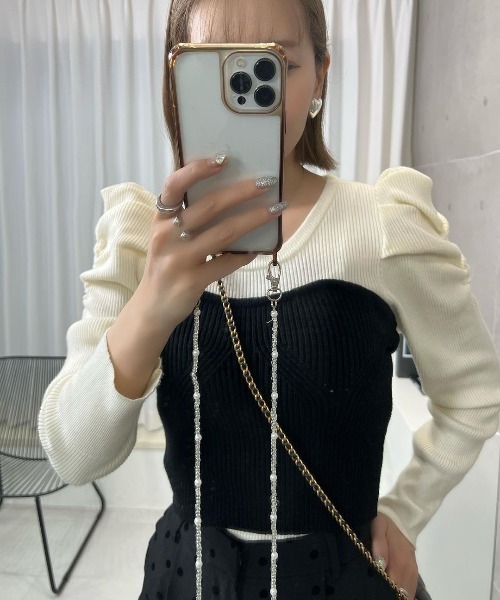 Re:EDIT(リエディ)の「起毛リブベアニットビスチェ(チューブトップ・レディース・ブラック/アイボリー・LARGE/MEDIUM)」の19枚目の写真