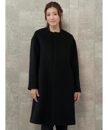 Perfect Suit FActory | ジーロンラム　尾州産二重織　ウールコート　ライトグレー/ブラック/ネイビー(ノーカラーコート)