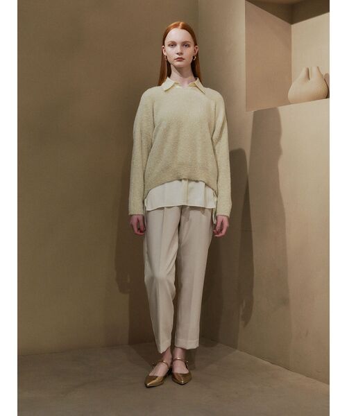 YECCA VECCA（イェッカヴェッカ）の「タックテーパードパンツ（その他パンツ・レディース・チャコールグレー/アイボリー/ブラック・S/M/L）」の6枚目の写真