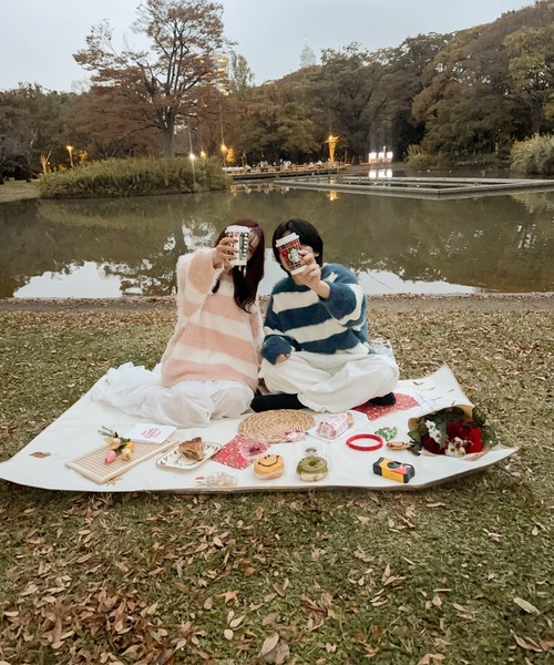 Ambre Neige（アンブルネージュ）の「ボーダーシャギーニット/【WEB/EC限定商品】（ニット/セーター・レディース・ライトグレー/サックスブルー/ベビーピンク・FREE）」の7枚目の写真