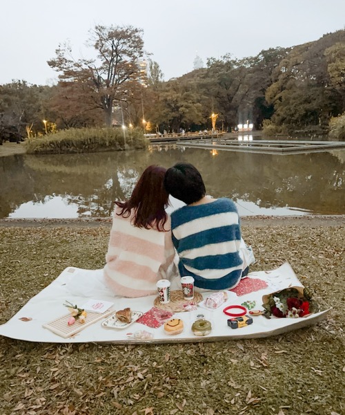 Ambre Neige（アンブルネージュ）の「ボーダーシャギーニット/【WEB/EC限定商品】（ニット/セーター・レディース・ライトグレー/サックスブルー/ベビーピンク・FREE）」の6枚目の写真