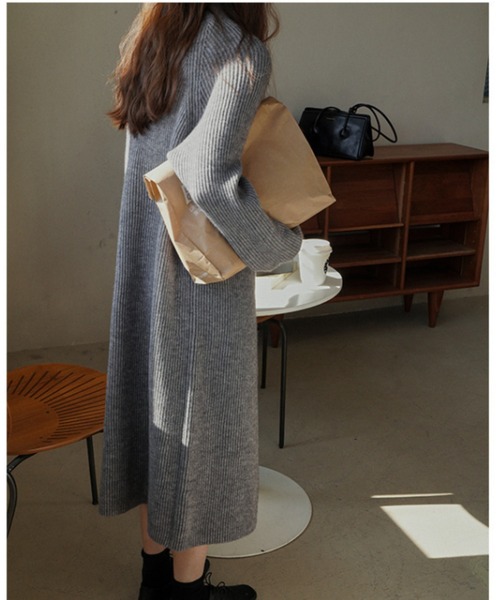 Jayro(ジャイロ)の「ハーフジップニットワンピース(ワンピース・レディース・ピンク/キナリ/グレー/ブラック・FREE)」の13枚目の写真