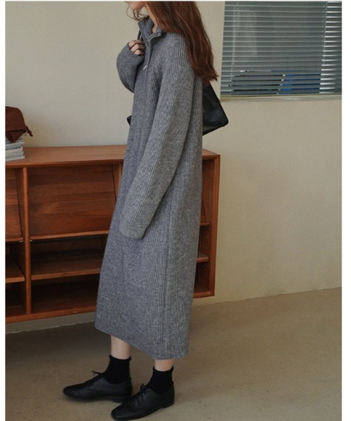 Jayro(ジャイロ)の「ハーフジップニットワンピース(ワンピース・レディース・ピンク/キナリ/グレー/ブラック・FREE)」の15枚目の写真