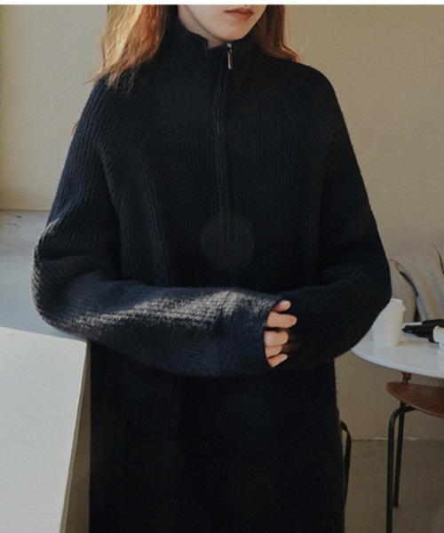 Jayro(ジャイロ)の「ハーフジップニットワンピース(ワンピース・レディース・ピンク/キナリ/グレー/ブラック・FREE)」の17枚目の写真