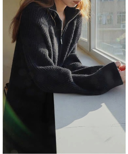 Jayro(ジャイロ)の「ハーフジップニットワンピース(ワンピース・レディース・ピンク/キナリ/グレー/ブラック・FREE)」の16枚目の写真