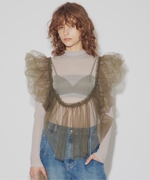 LA BELLE ETUDE | チュールパフスリーブビスチェ(ベスト)