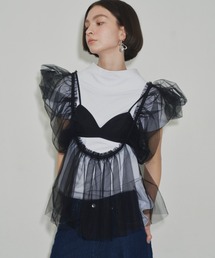 LA BELLE ETUDE | チュールパフスリーブビスチェ(ベスト)