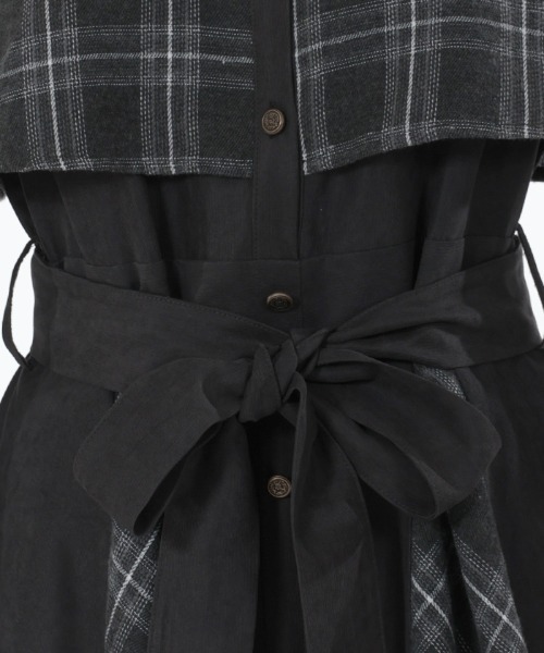 axes femme（アクシーズファム）の「起毛チェックバイカラーワンピース（ワンピース・レディース・ネイビー/ブラウン/ブラック・FREE）」の11枚目の写真