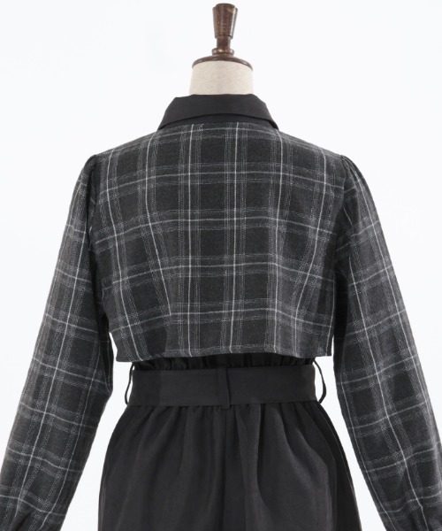 axes femme（アクシーズファム）の「起毛チェックバイカラーワンピース（ワンピース・レディース・ネイビー/ブラウン/ブラック・FREE）」の9枚目の写真