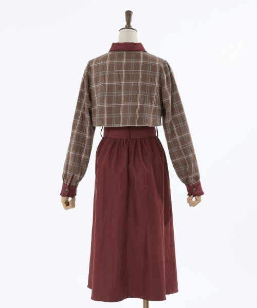 axes femme（アクシーズファム）の「起毛チェックバイカラーワンピース（ワンピース・レディース・ネイビー/ブラウン/ブラック・FREE）」の19枚目の写真