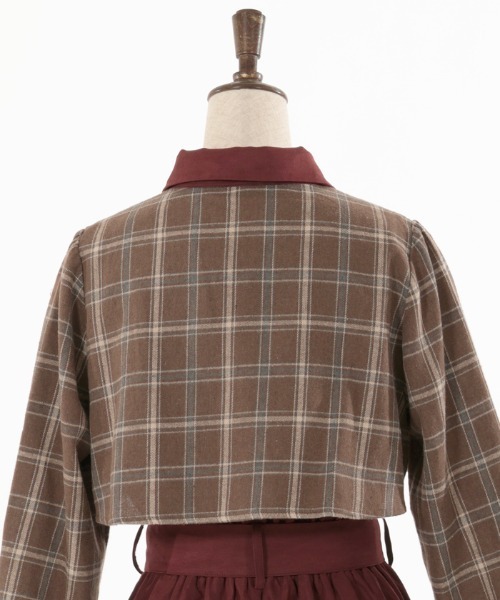 axes femme（アクシーズファム）の「起毛チェックバイカラーワンピース（ワンピース・レディース・ネイビー/ブラウン/ブラック・FREE）」の22枚目の写真