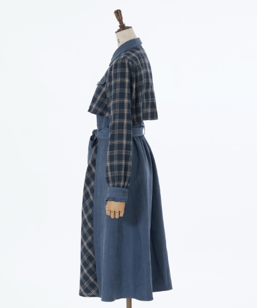 axes femme（アクシーズファム）の「起毛チェックバイカラーワンピース（ワンピース・レディース・ネイビー/ブラウン/ブラック・FREE）」の17枚目の写真