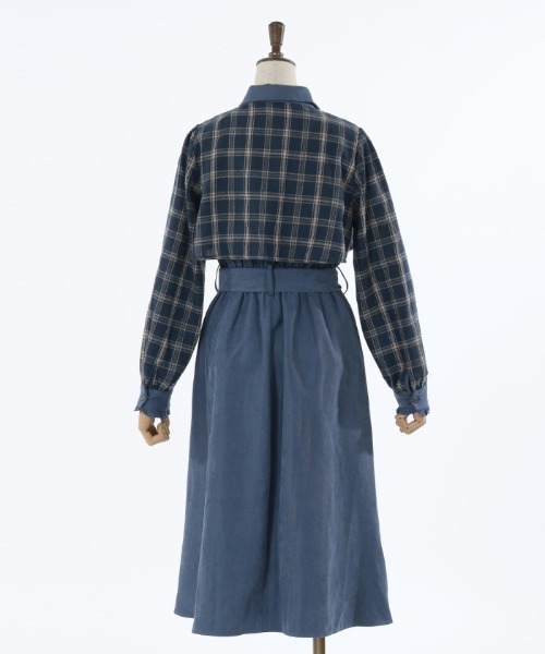 axes femme（アクシーズファム）の「起毛チェックバイカラーワンピース（ワンピース・レディース・ネイビー/ブラウン/ブラック・FREE）」の18枚目の写真