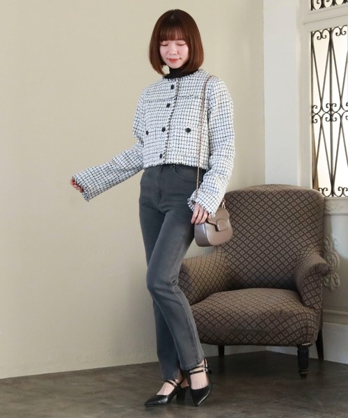 archives（アルシーヴ）の「タイトテーパードデニム（デニムパンツ・レディース・ブラック/グレー/ブルー・SMALL/MEDIUM）」の3枚目の写真