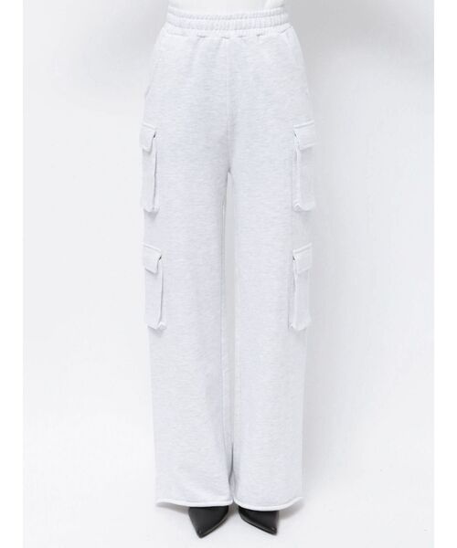 GYDA（ジェイダ）の「スウェットカーゴワイドパンツ（カーゴパンツ・レディース・ライトグレー/ブラック・FREE）」の17枚目の写真