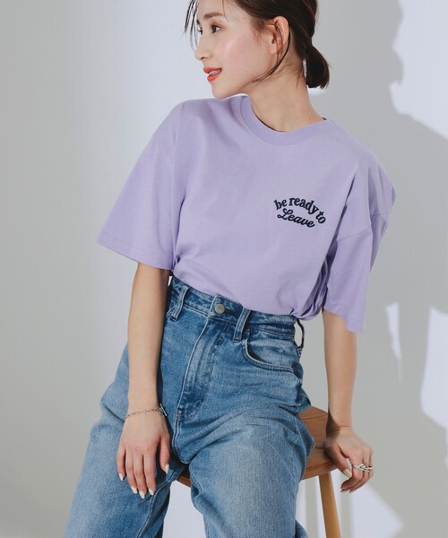 B:MING by BEAMS(ビーミングバイビームス)の「B:MING by BEAMS / ロゴ刺繍 Tシャツ(Tシャツ/カットソー・レディース・オリーブ/オフホワイト/パープル/ネイビー・ONE SIZE)」の4枚目の写真